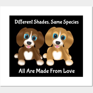 Dogs - Different Shades Same Species White Type Posters and Art